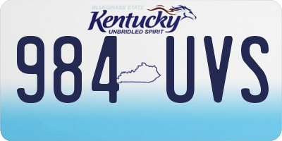 KY license plate 984UVS