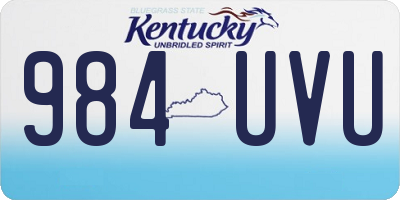 KY license plate 984UVU