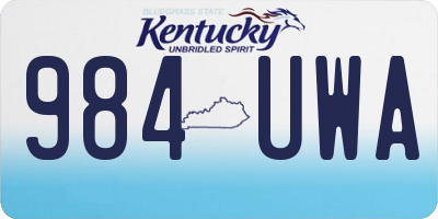 KY license plate 984UWA