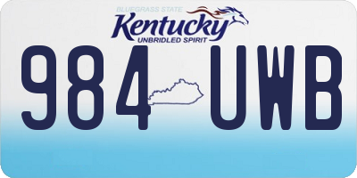 KY license plate 984UWB