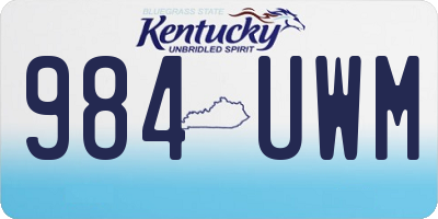 KY license plate 984UWM