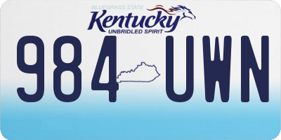 KY license plate 984UWN