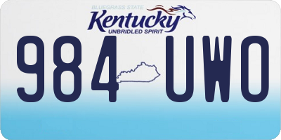 KY license plate 984UWO