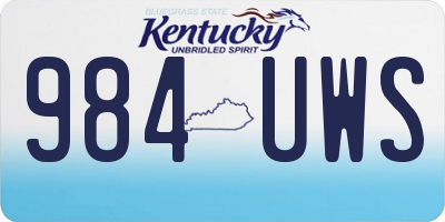 KY license plate 984UWS