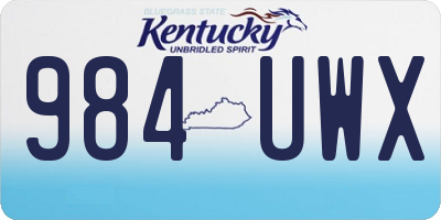 KY license plate 984UWX