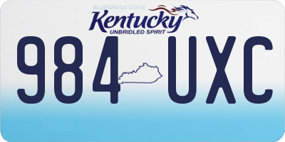 KY license plate 984UXC
