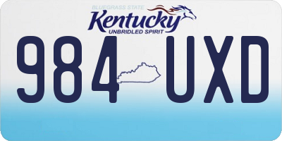 KY license plate 984UXD