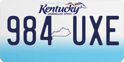 KY license plate 984UXE