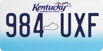 KY license plate 984UXF