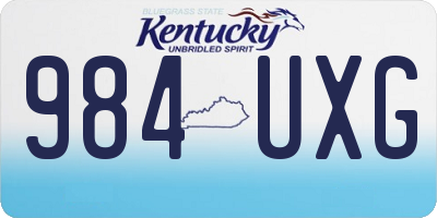 KY license plate 984UXG