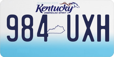 KY license plate 984UXH