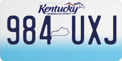 KY license plate 984UXJ