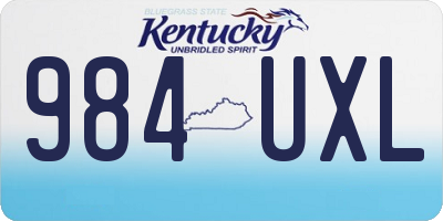 KY license plate 984UXL