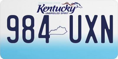 KY license plate 984UXN