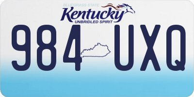 KY license plate 984UXQ