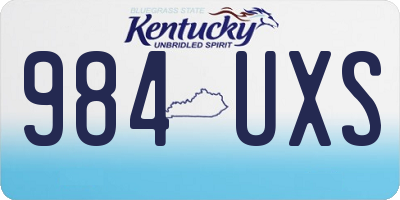 KY license plate 984UXS
