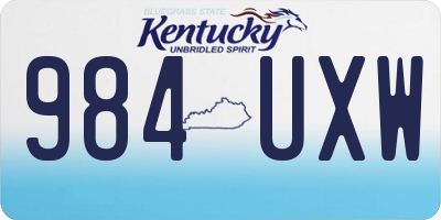 KY license plate 984UXW