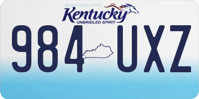 KY license plate 984UXZ