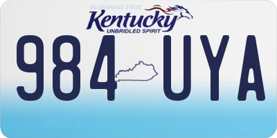 KY license plate 984UYA