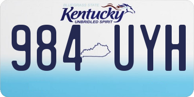 KY license plate 984UYH