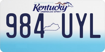 KY license plate 984UYL