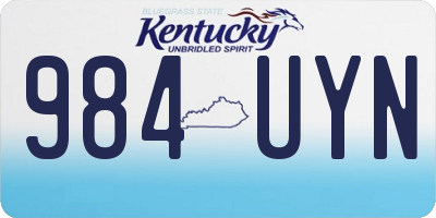 KY license plate 984UYN