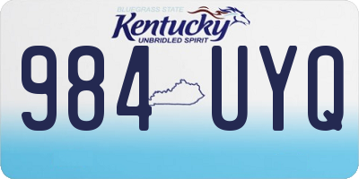 KY license plate 984UYQ
