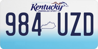 KY license plate 984UZD