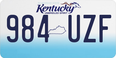 KY license plate 984UZF