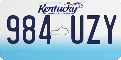 KY license plate 984UZY