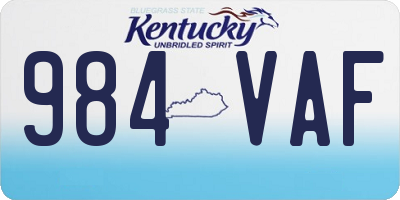 KY license plate 984VAF