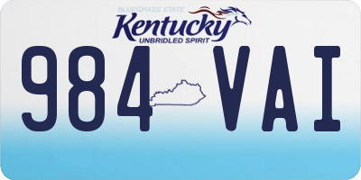 KY license plate 984VAI