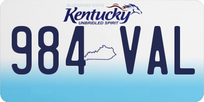 KY license plate 984VAL