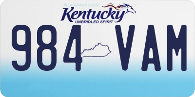 KY license plate 984VAM
