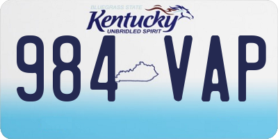 KY license plate 984VAP