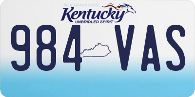 KY license plate 984VAS