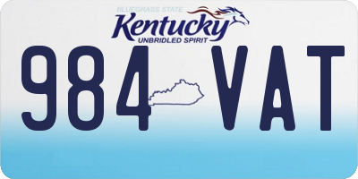 KY license plate 984VAT