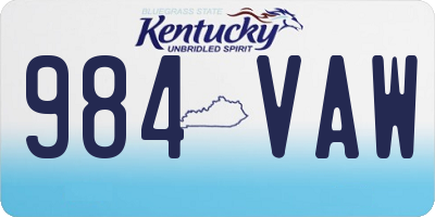 KY license plate 984VAW