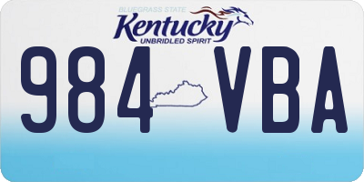 KY license plate 984VBA