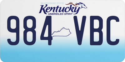 KY license plate 984VBC