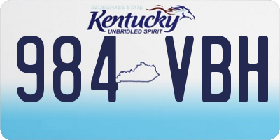 KY license plate 984VBH