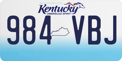KY license plate 984VBJ