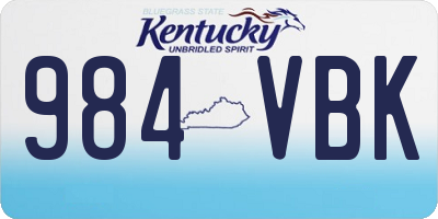 KY license plate 984VBK