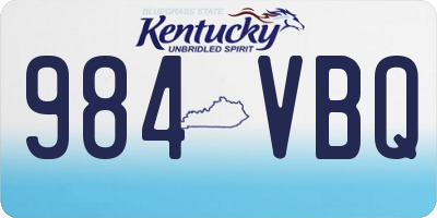 KY license plate 984VBQ