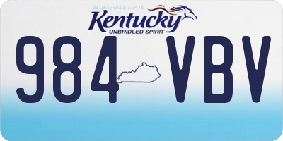 KY license plate 984VBV