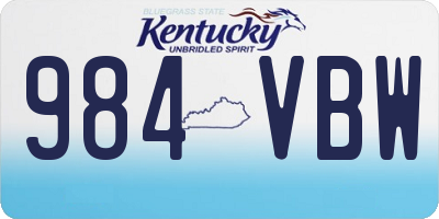 KY license plate 984VBW