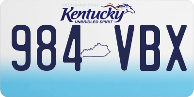 KY license plate 984VBX