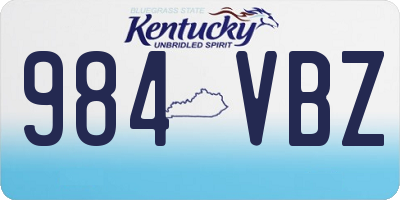 KY license plate 984VBZ