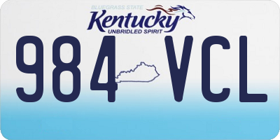 KY license plate 984VCL