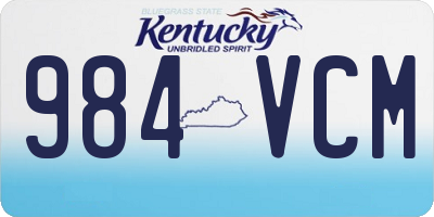 KY license plate 984VCM